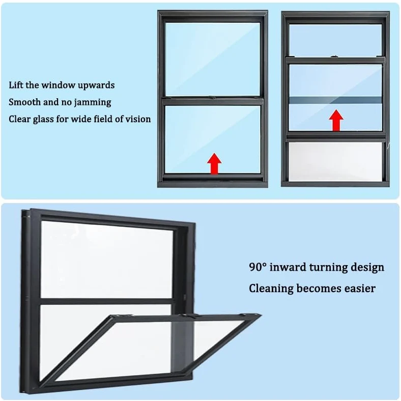 Capannone Finestra, Ventilazione Iscrizione Porta Sostituzione Bicchiere Persiane, Diapositiva Verticale Insonorizzato Fascia Schermo per Casa Esterno(60x110CM)
