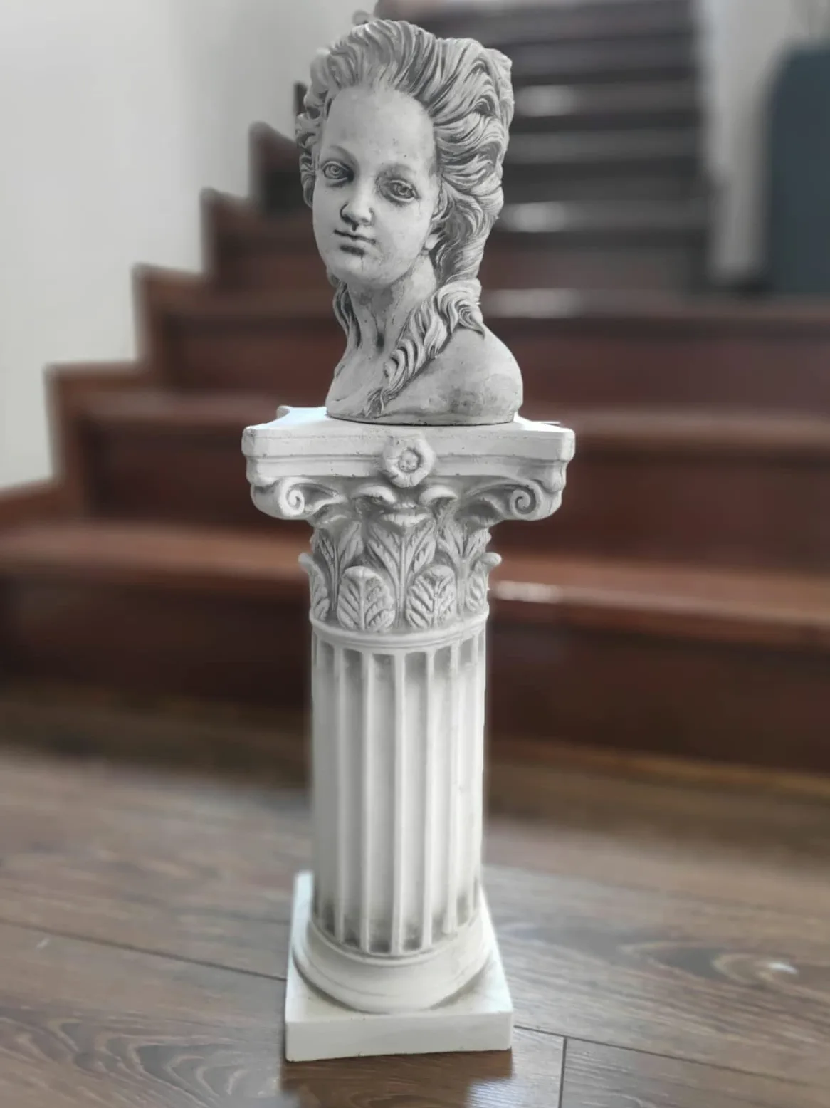 Colonna decorativa greca ionica per esterno o interno 46 cm in pietra ricostituita