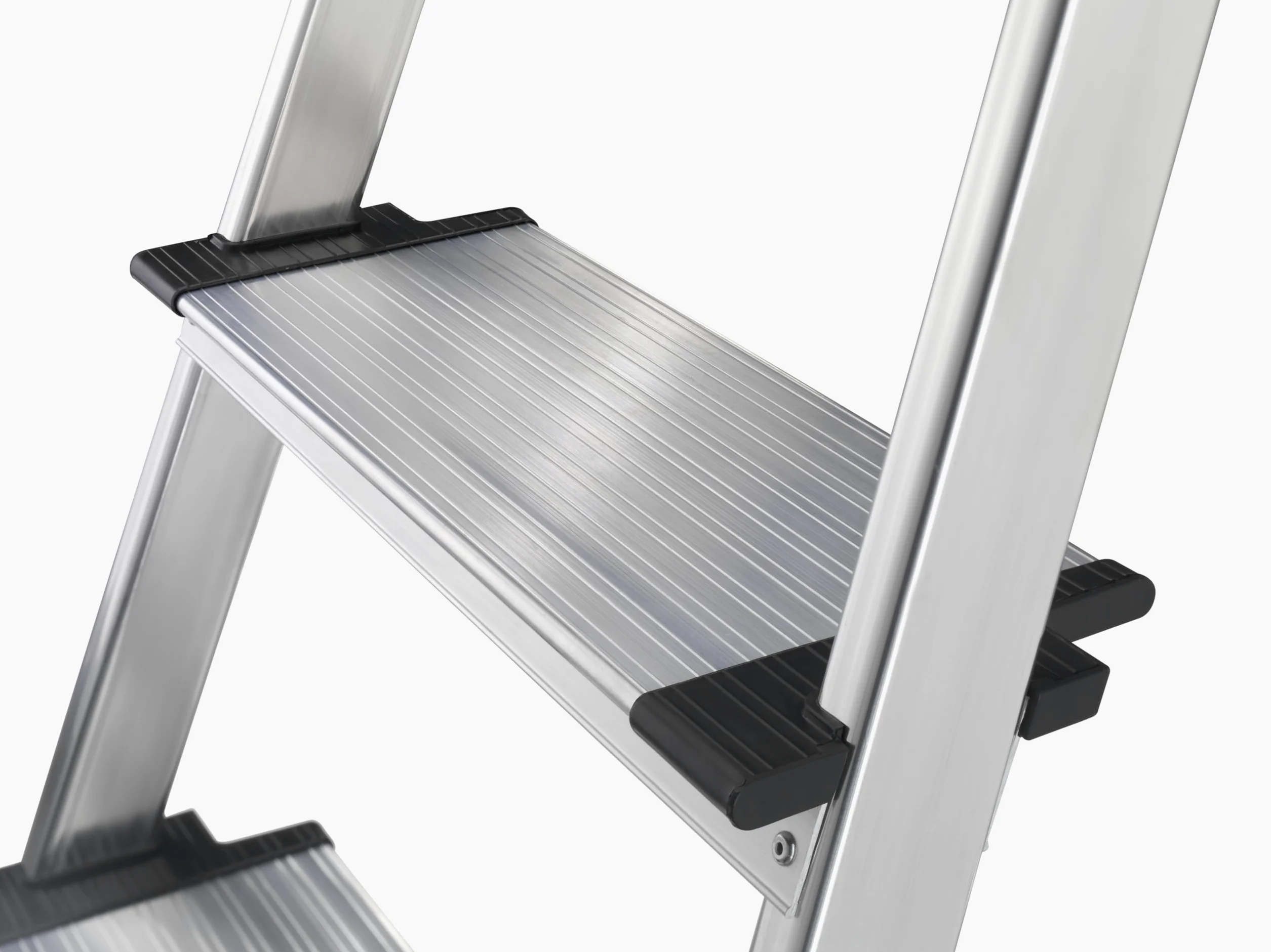 Hailo XXL Scala in Alluminio, 5 Gradini, con Piattaforma, Domestica, Bianco e Rosso