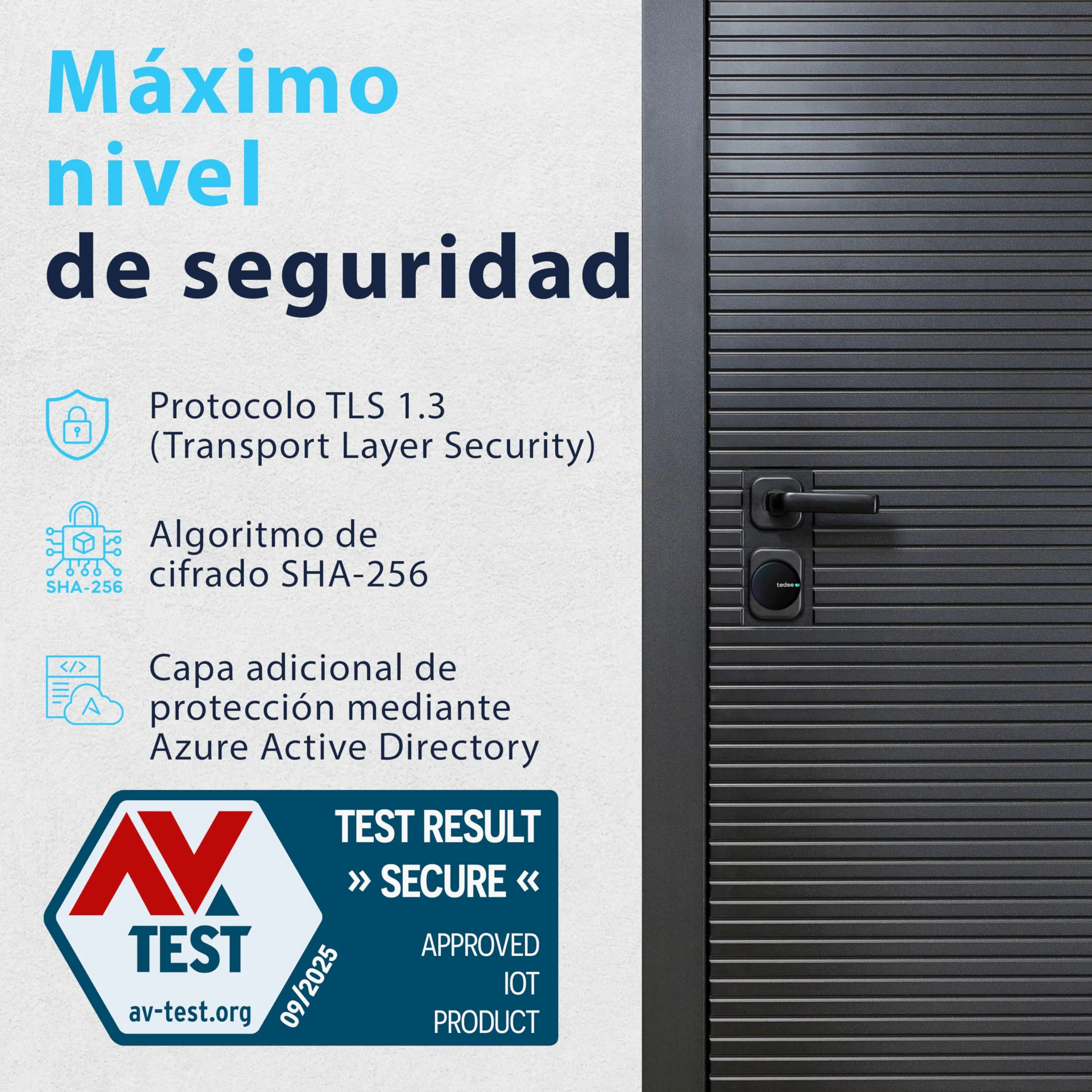 tedee GO2 Alu Serratura Smart WiFi con Cilindro EXXO Smart Classe 6 Antieffrazione e Accesso Remoto | Sblocco Automatico | Compatibile con Matter, Alexa, Google Home, Apple HomeKit, SmartThings
