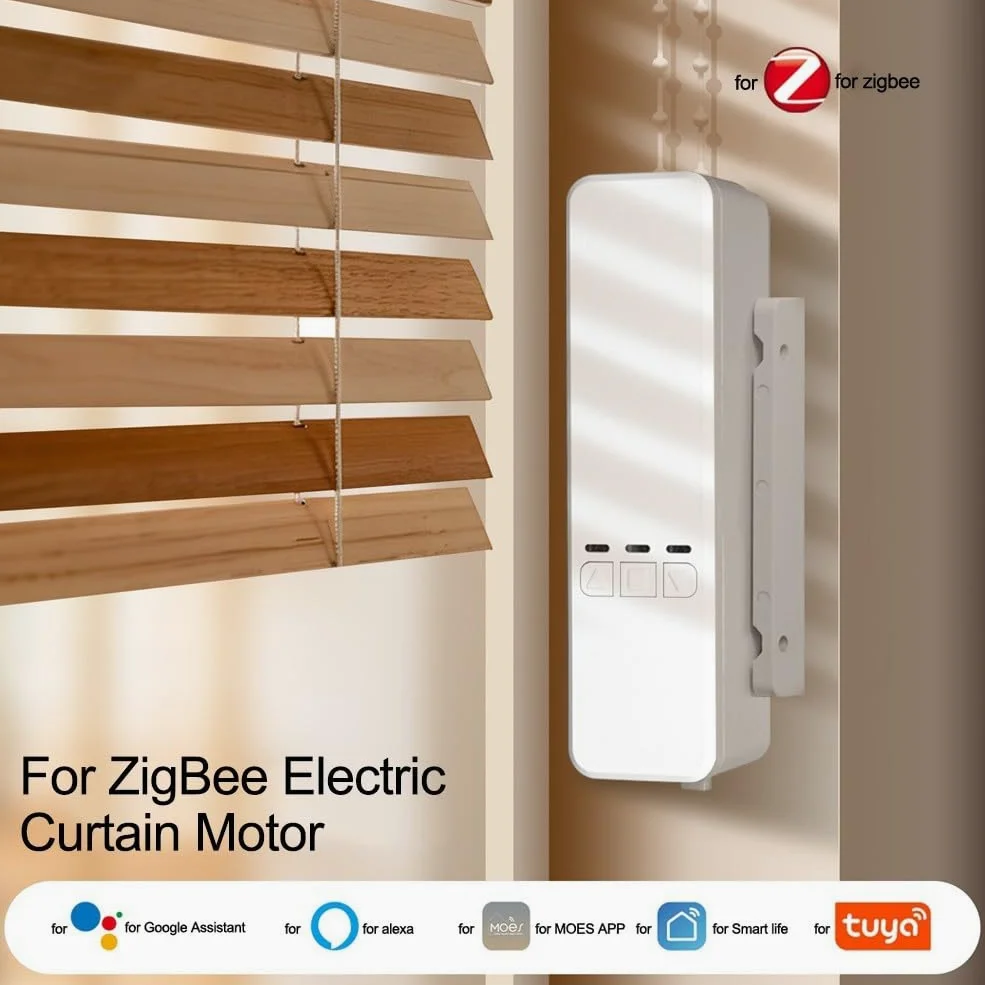 Whychstore Motore per tende a rullo, Per Tuya per Zigbee Motore elettrico intelligente per tende a rullo, Impostazioni di limite precise, Controllo attivato vocale, Supporto app remoto RF
