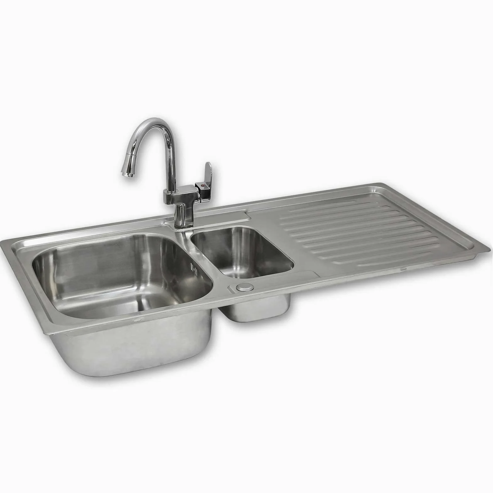 Lavandino da Cucina in Acciaio Inossidabile con Rubinetto Lavandino Domestico - 105cm x 50cm