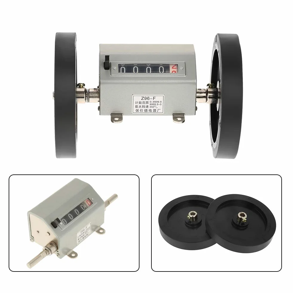 Contamonete, 1 pacco 5 cifre 0-9999.9 Contachilometri meccanico Velocità max 350RPM Reset grigio con rotella per registrazione di tessitura, film plastico, pelle, ecc.