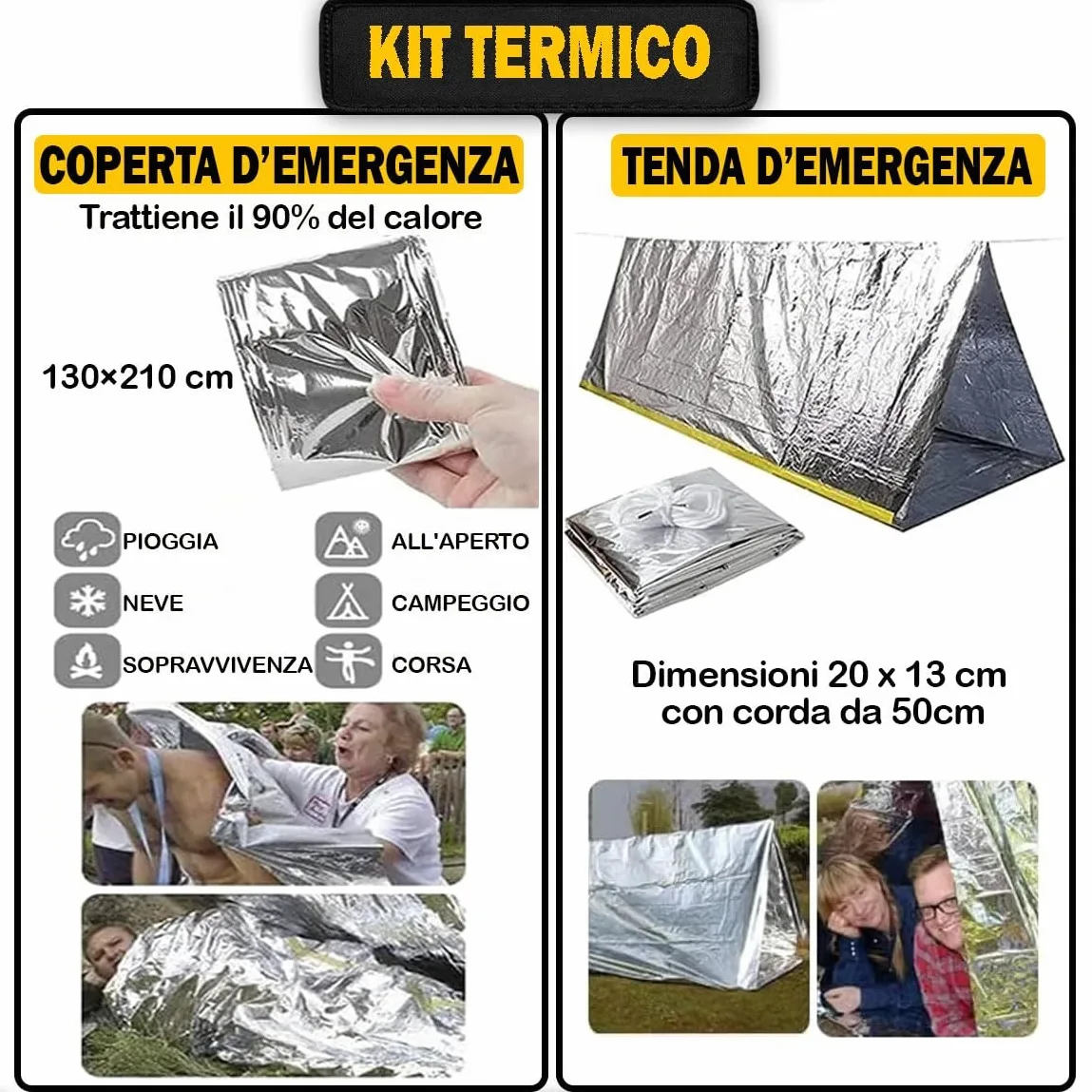 Kit di Sopravvivenza Avanzato – Kit di Emergenza con 20 Strumenti Multifunzione e Più di 60 Articoli di Primo Soccorso – Estremamente Completo – Pratico - Leggero
