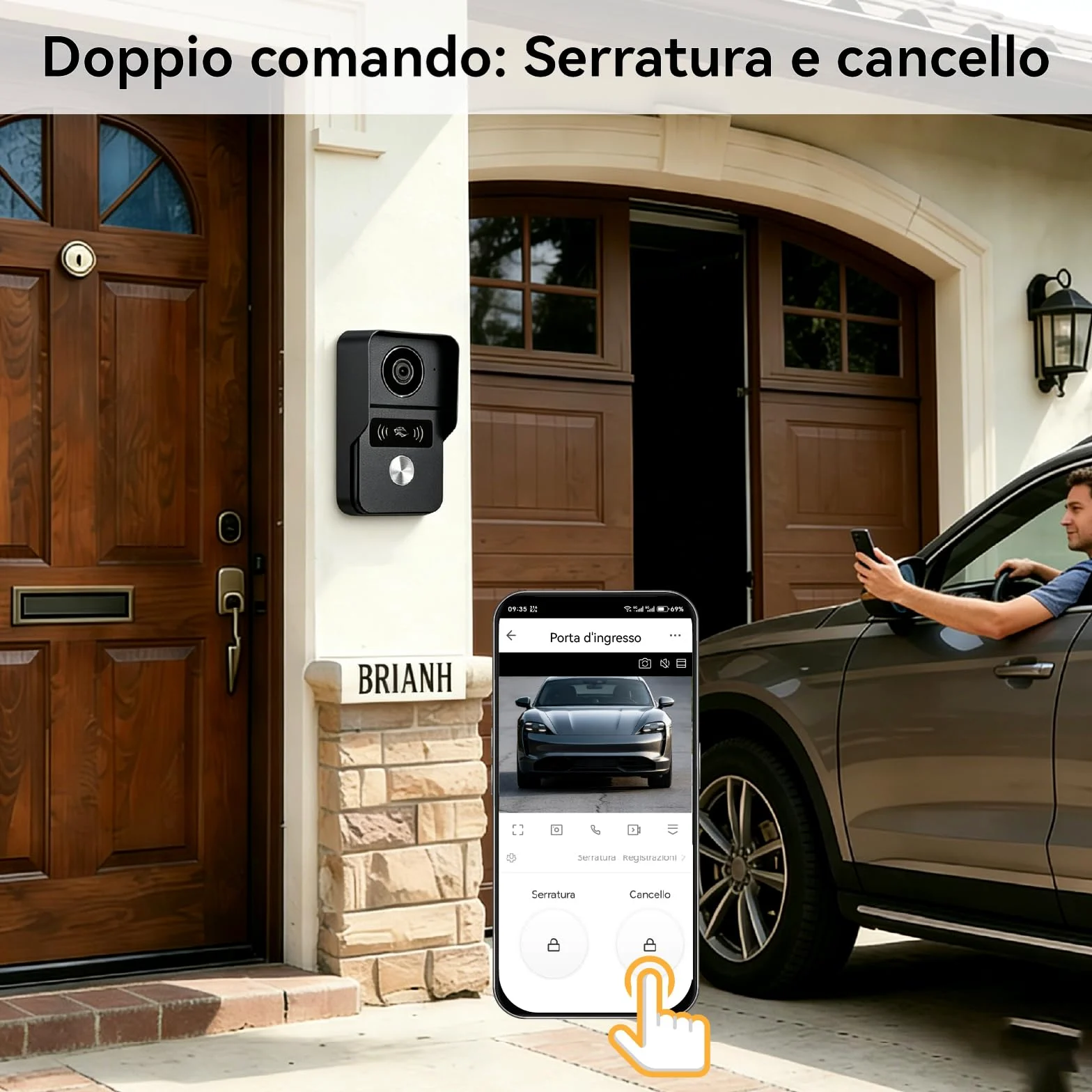 WALN Videocitofono connesso Smart, citofono con telecamera a 2 fili con monitor Touchscreen da 7 pollici, Audio bidirezionale, Sistema interfono con sblocco remoto, Wi-Fi 2.4G/5G,KW02-IP7B