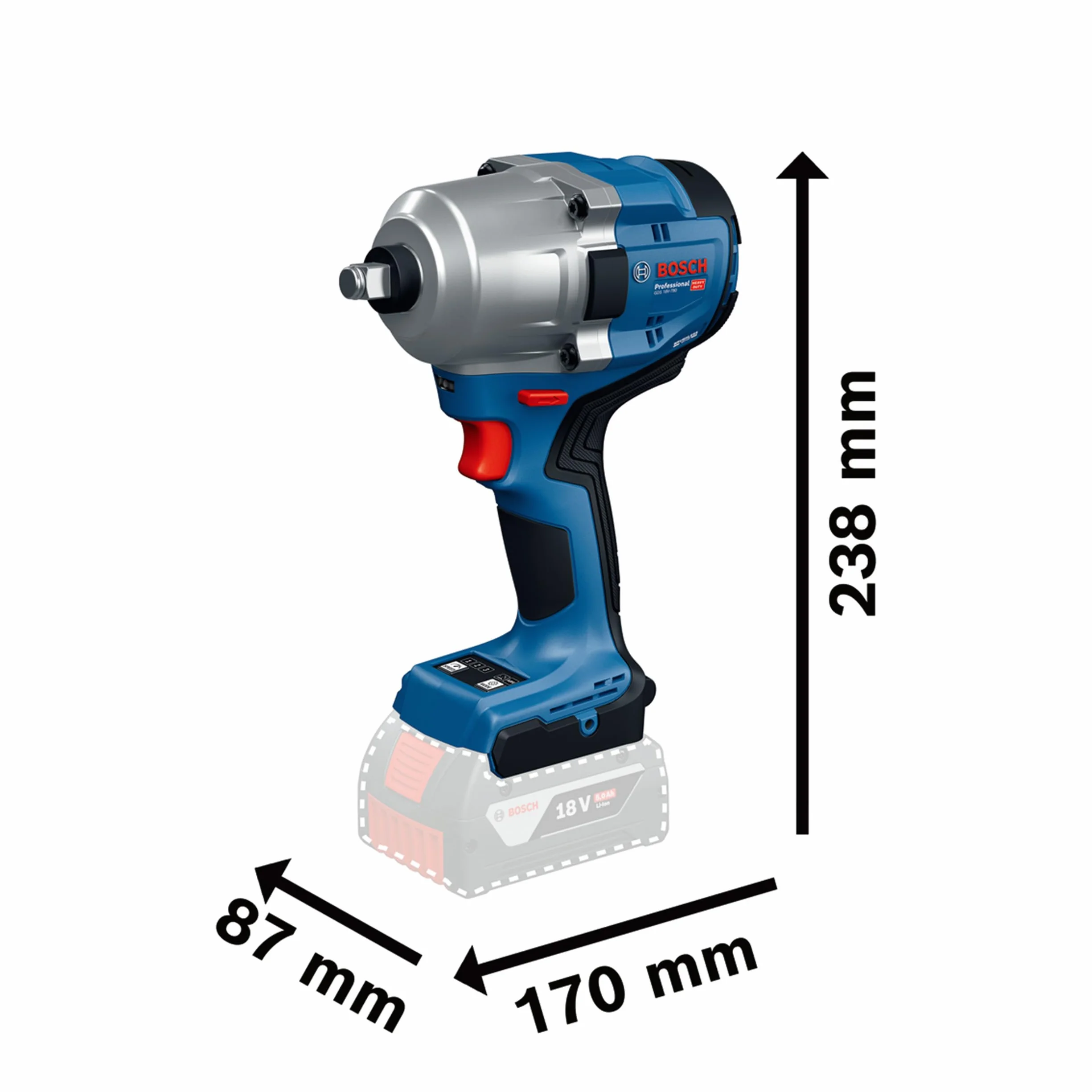Bosch Professional 18V System Avvitatore a massa battente a batteria GDS 18V-780 (incl. L-BOXX)