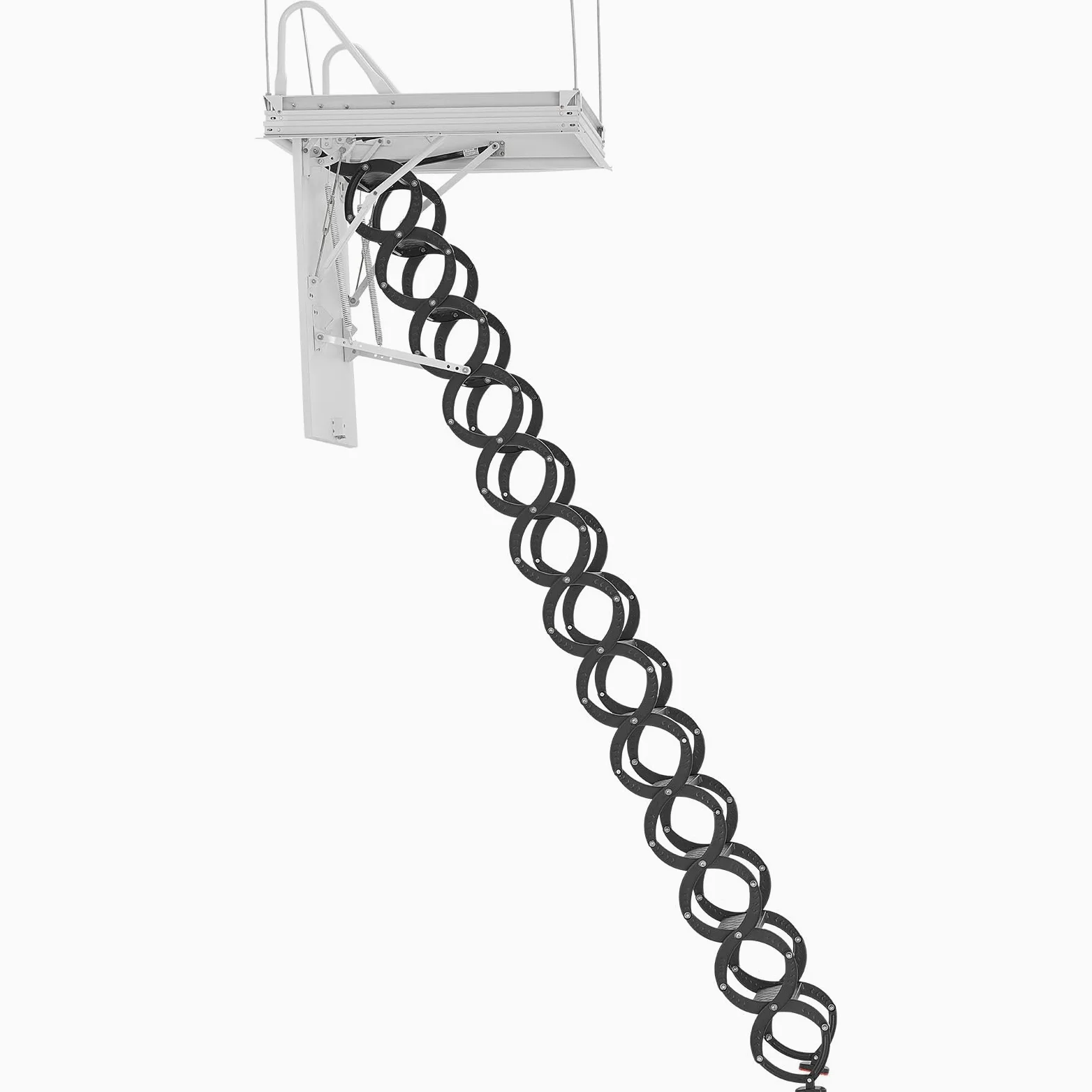VEVOR Scala per Soffitta, Capacità di Carico 299,4 kg Scala Pieghevole in Acciaio Legato, per Soffitti Alti da 3,2 a 3,35 m e Dimensioni di Apertura di 1000,76 x 698,5 mm con Asta di Trazione