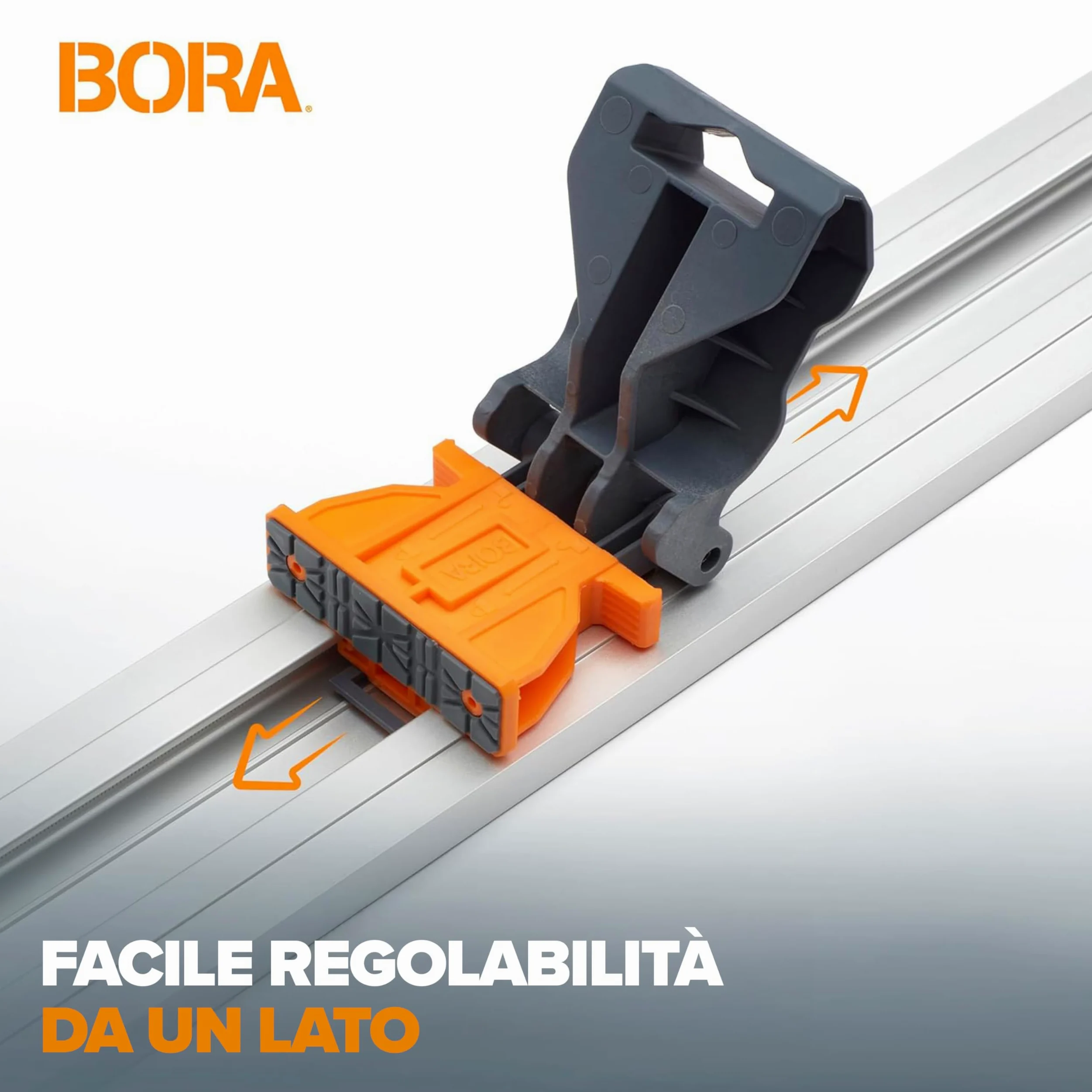 BORA NGX Clamp Edge 546100 – Guida di Taglio Dritta 2438 mm (96") per Sega Circolare, Tagli Precisi su Pannelli, Sistema Quick Connect