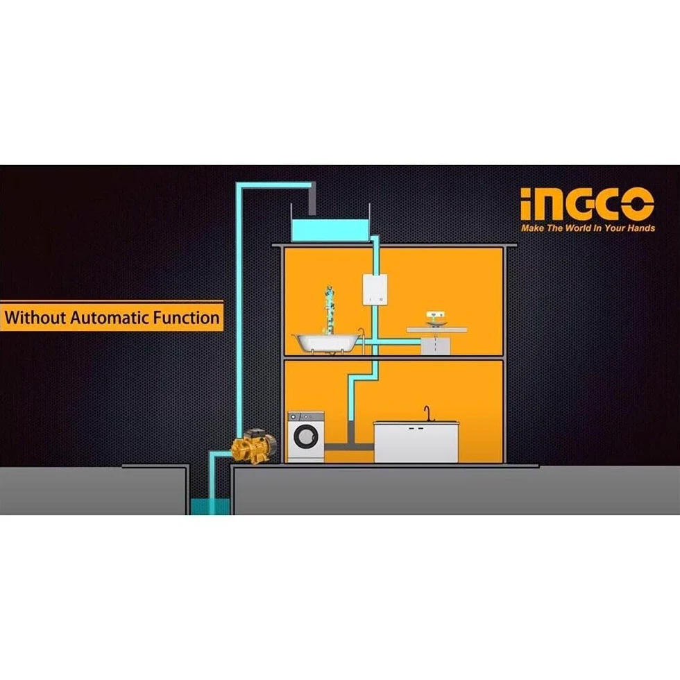 Ingco Vpm7508 Auto Pompa Autodescante 750 W 1 Hp Elettropompa 8 Mt 50 Lt/min