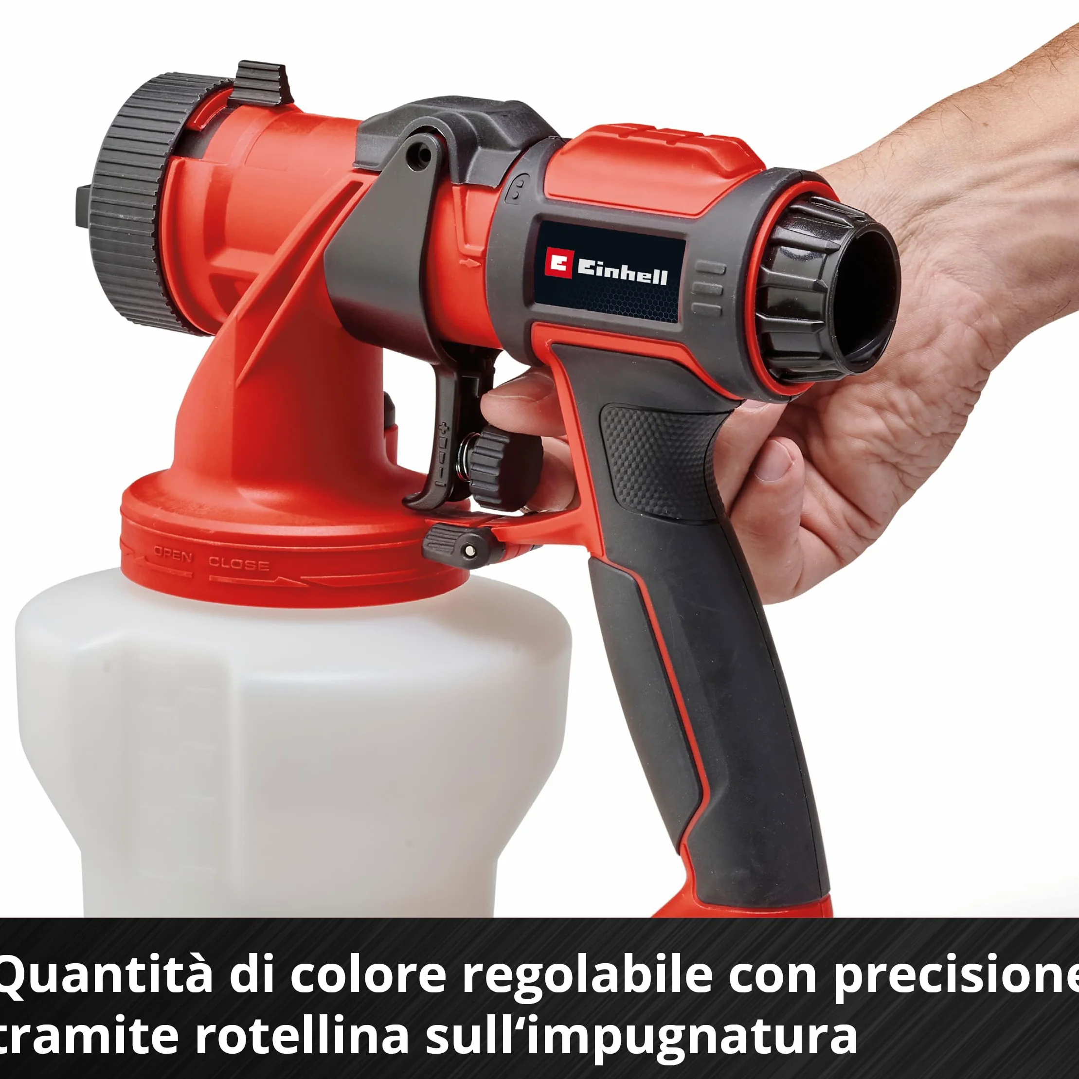 Einhell Sistema di verniciatura a spruzzo TE-SY 18/90 Li-Solo Power X-Change (18 V, portata 1000 ml/min, contenitore 1200 ml, quantità regolabile di aria/vernice, incl. accessori, batteria esclusa)