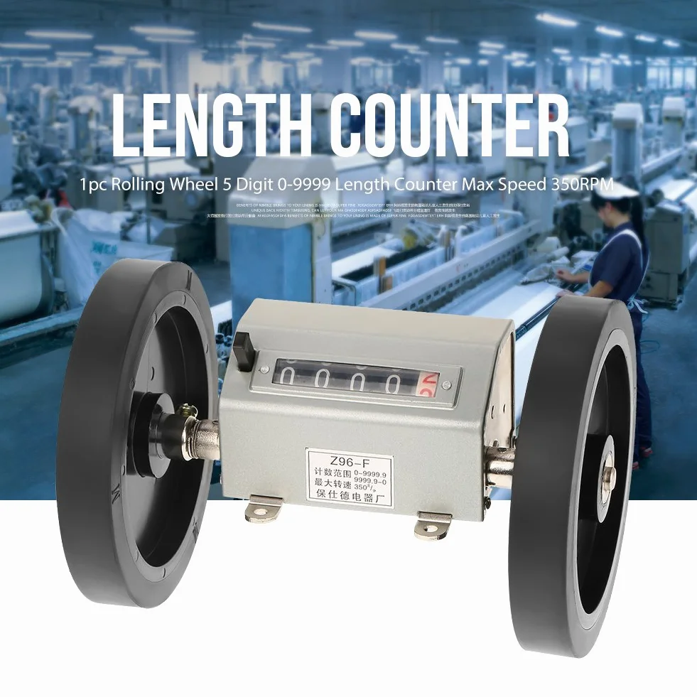 Contamonete, 1 pacco 5 cifre 0-9999.9 Contachilometri meccanico Velocità max 350RPM Reset grigio con rotella per registrazione di tessitura, film plastico, pelle, ecc.