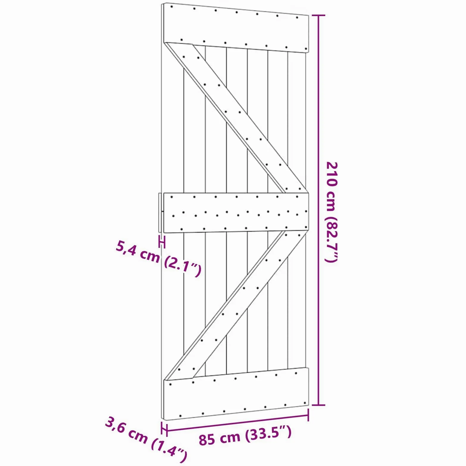 vidaXL Porta NARVIK Naturale 85 x 210 cm Legno di pino solido, Porta rettangolare moderna, in pino solido, salvaspazio, divisorio, design contemporaneo e funzionale