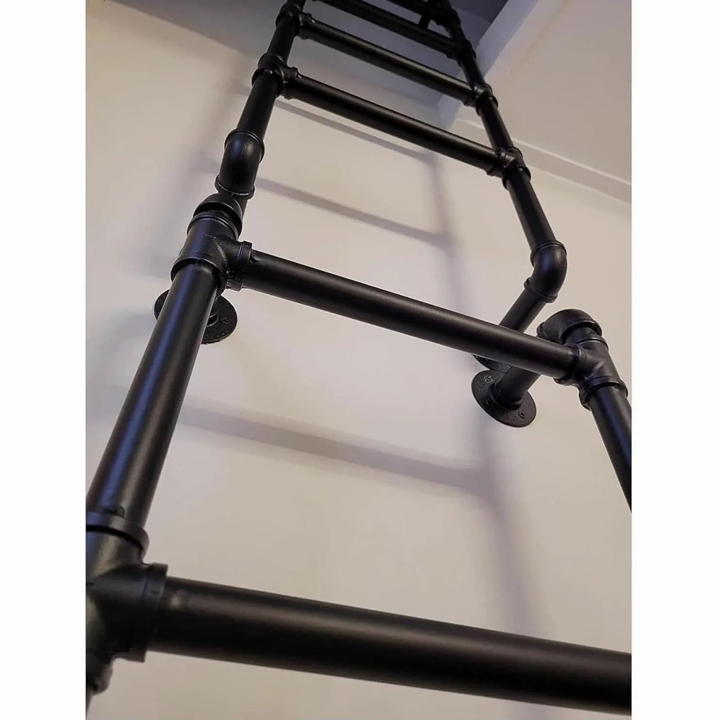 Scala Resistente dell'uscita di Emergenza per Il pozzo della Finestra, Scala del Letto del soppalco del Metallo montata al Muro, Scala Industriale del Letto a Castello del Tubo del Ferro,1.6M