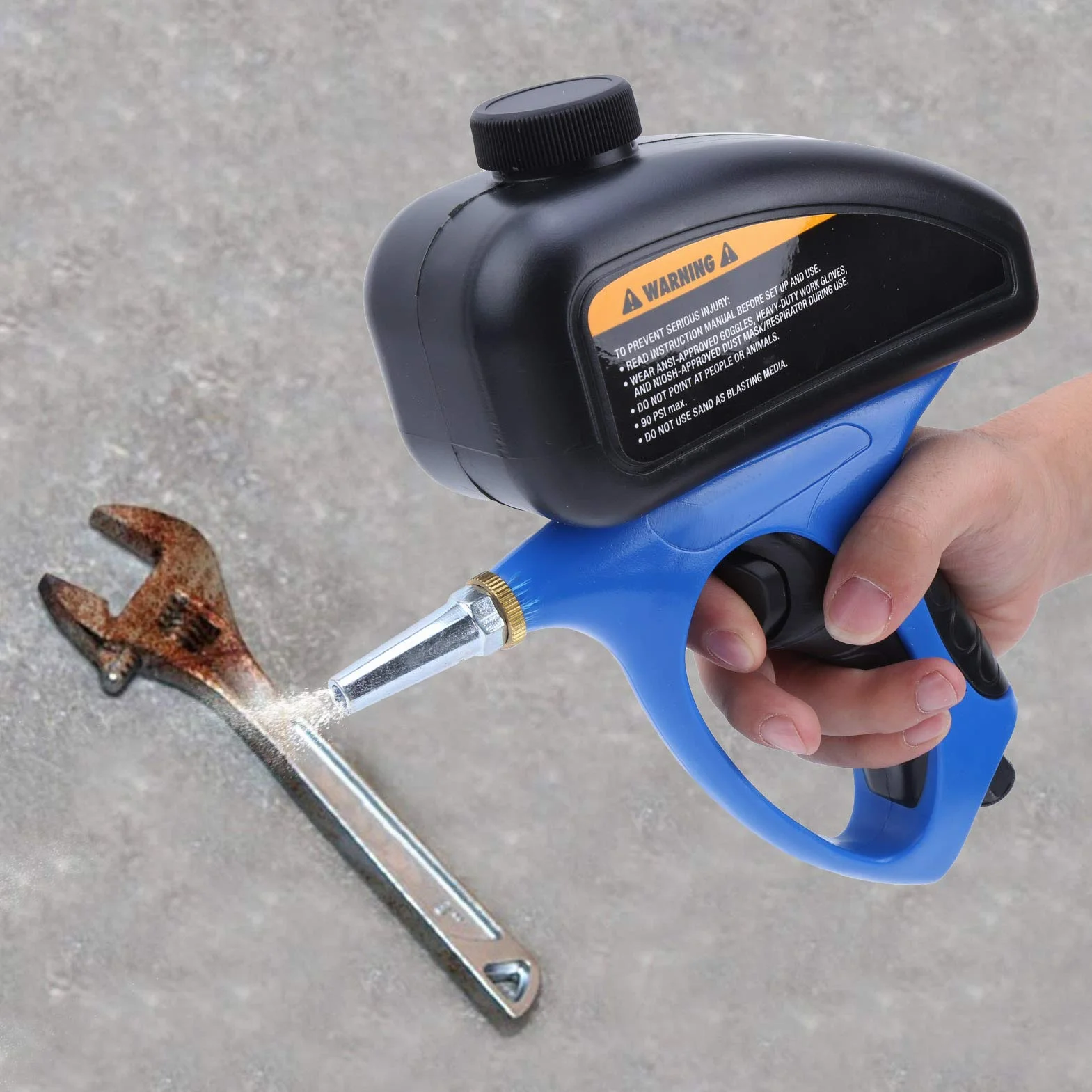 Sabbiatrice Pneumatica Portatile con Serbatoio 510 ml, per Vetro