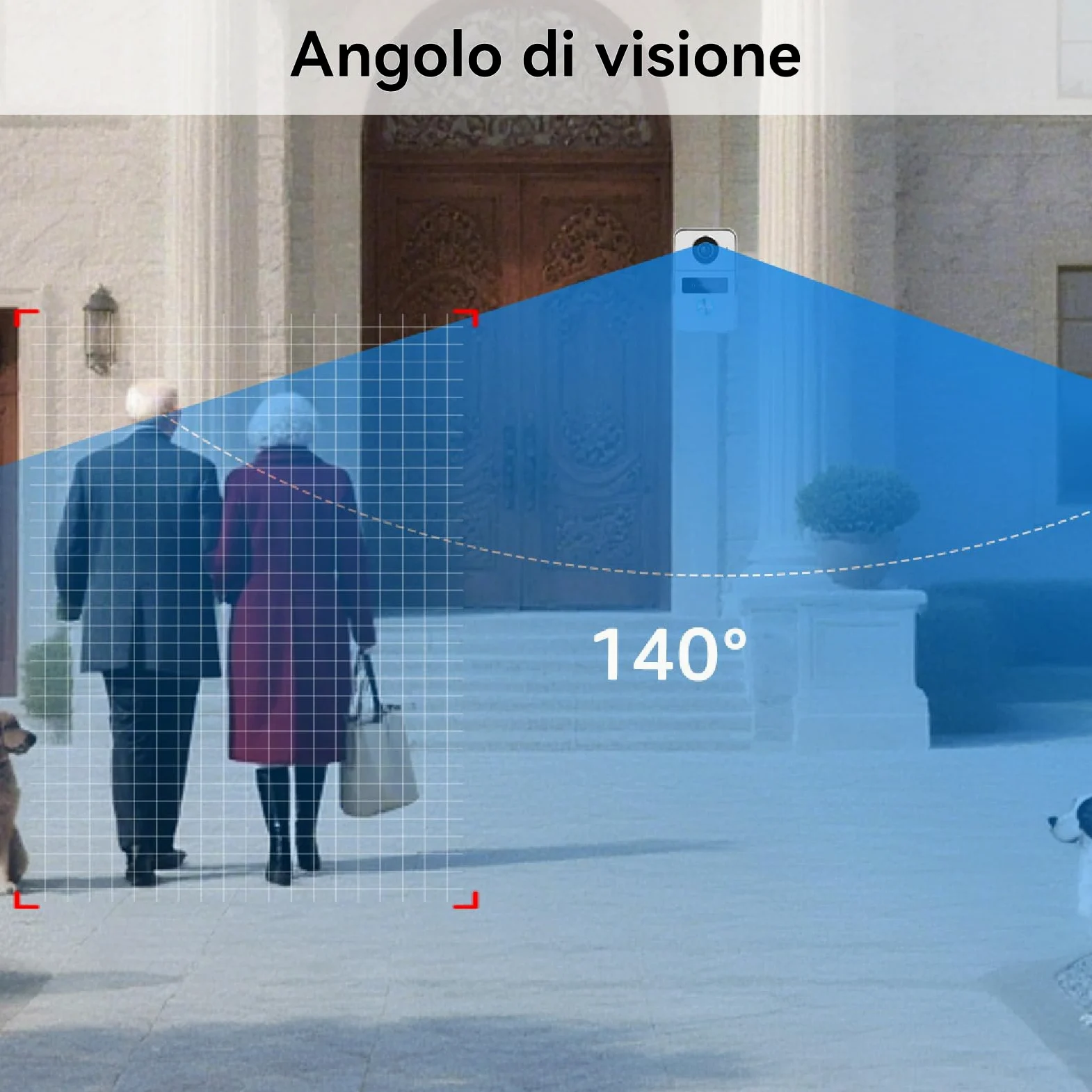 Videocitofono 2 Fili connesso, con fotocamera, versione notturna, vista dal vivo e conversazione, sblocco tramite monitor, 2 monitor da 7" con campanello cablato, per 1 famiglia