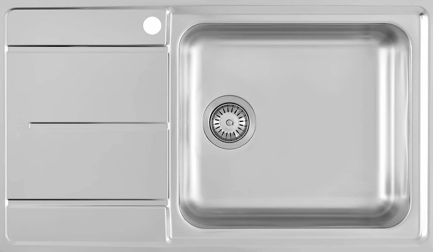 Lavello da cucina con 1 vasca con gocciolatoio a sinistra 86 cm Inox - Evo