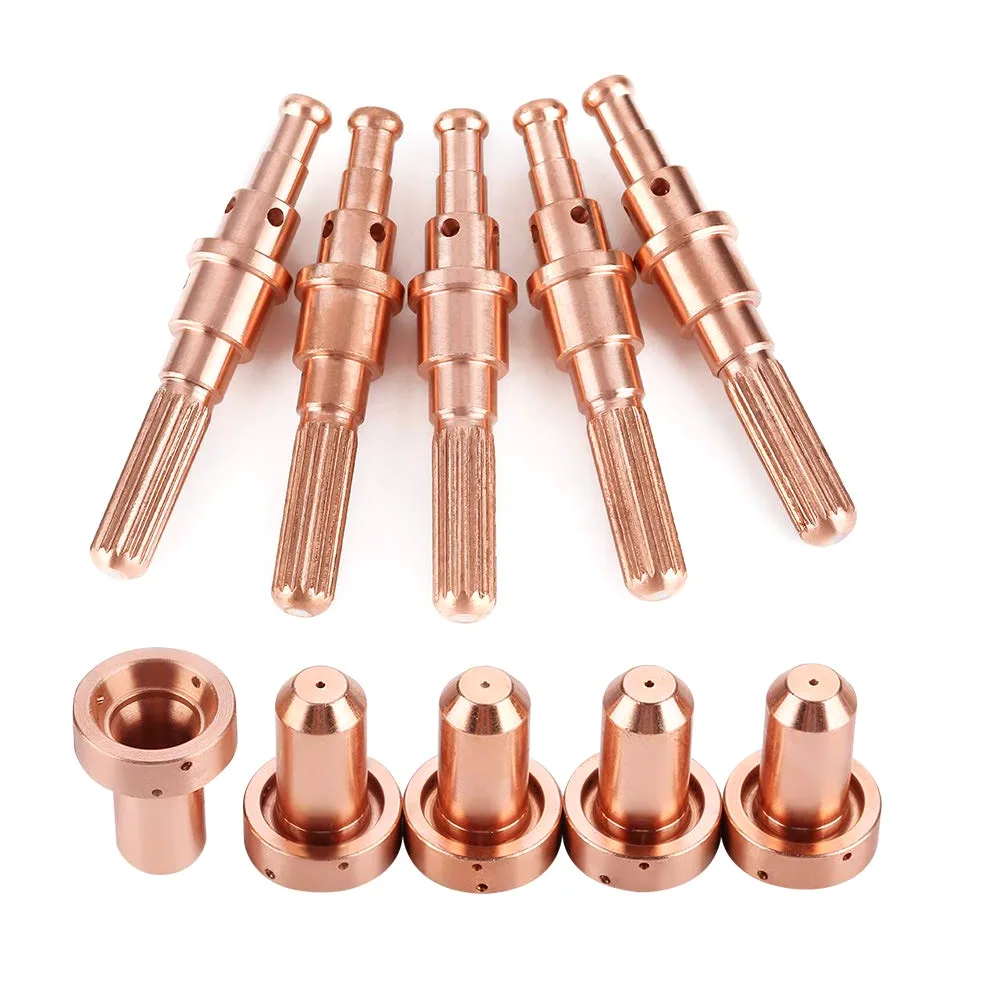 Ugelli ed Elettrodi per Torcia al Plasma, 5 Pezzi di Ugelli 9-8210 e 5 Pezzi di Elettrodi 9-8215, Compatibile con Thermal Dynamics SL60/100, Ricambi Consumabili per Taglio Plasma