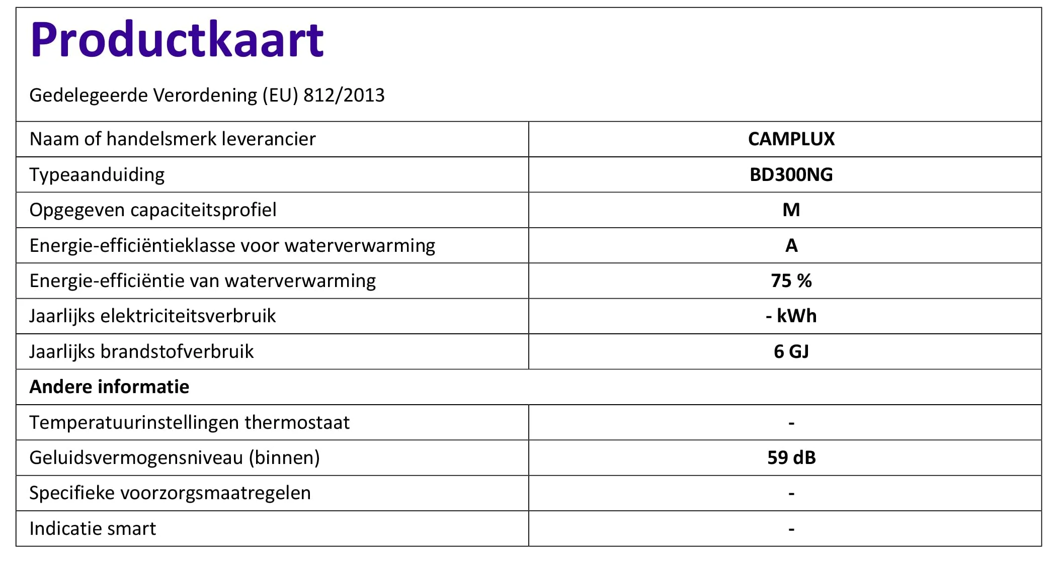 CAMPLUX BD300NG Scaldabagno a Gas 11 Litri, ErP/Low NOx, a Metano, 20mbar, 22kW, 3V, Bianco