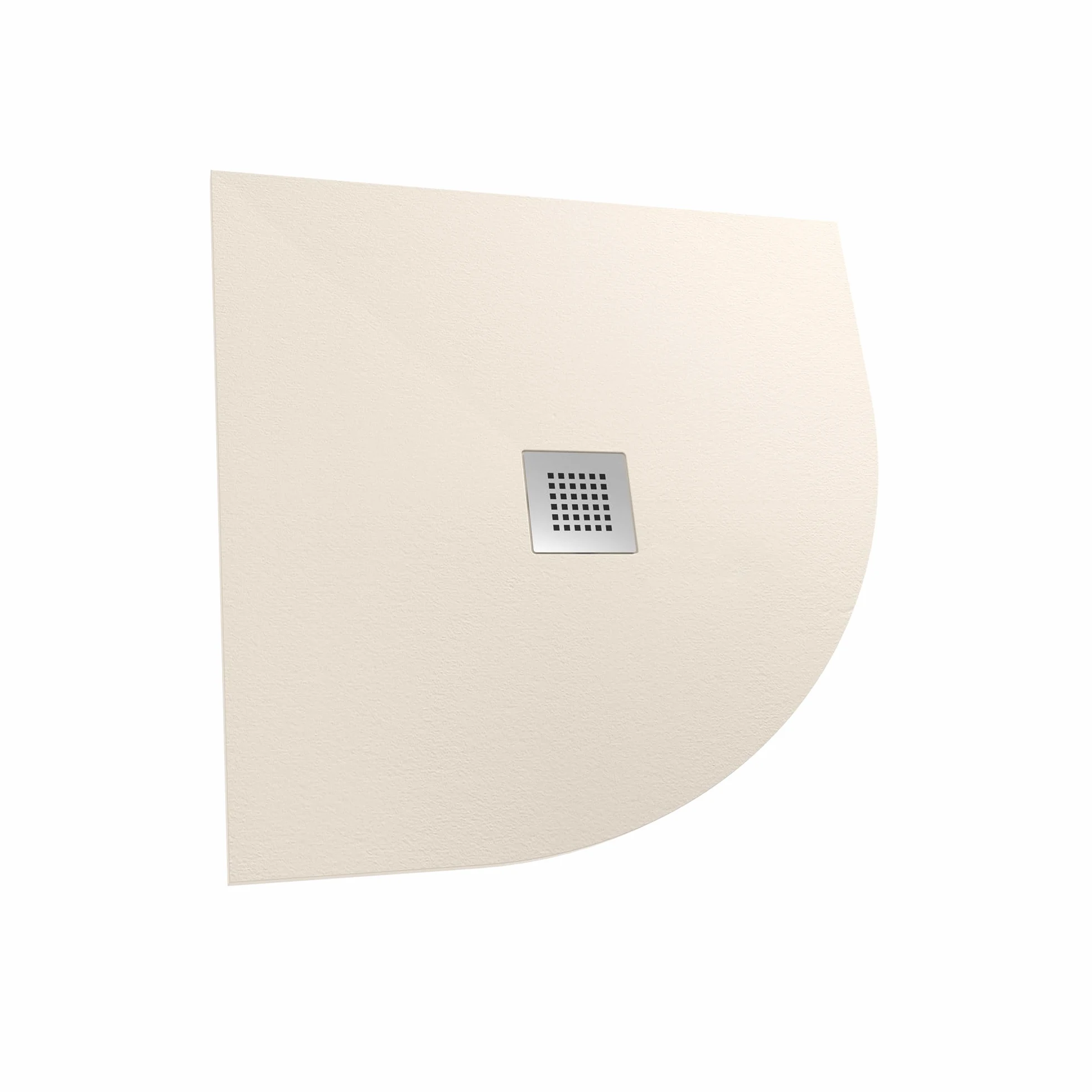 Piatto Doccia 80x80 cm Semicircolare Marmoresina Avorio Effetto Pietra Ultraslim Antiscivolo