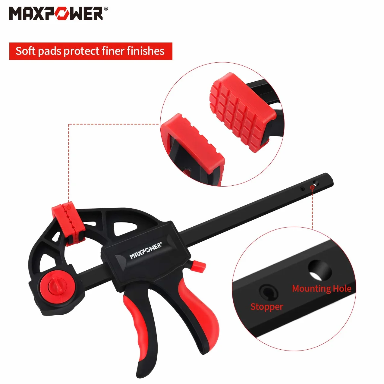MAXPOWER 4 Pieces Morsetti da Falegname 600mm Forte e Robusto Morsetti per Legno 60cm