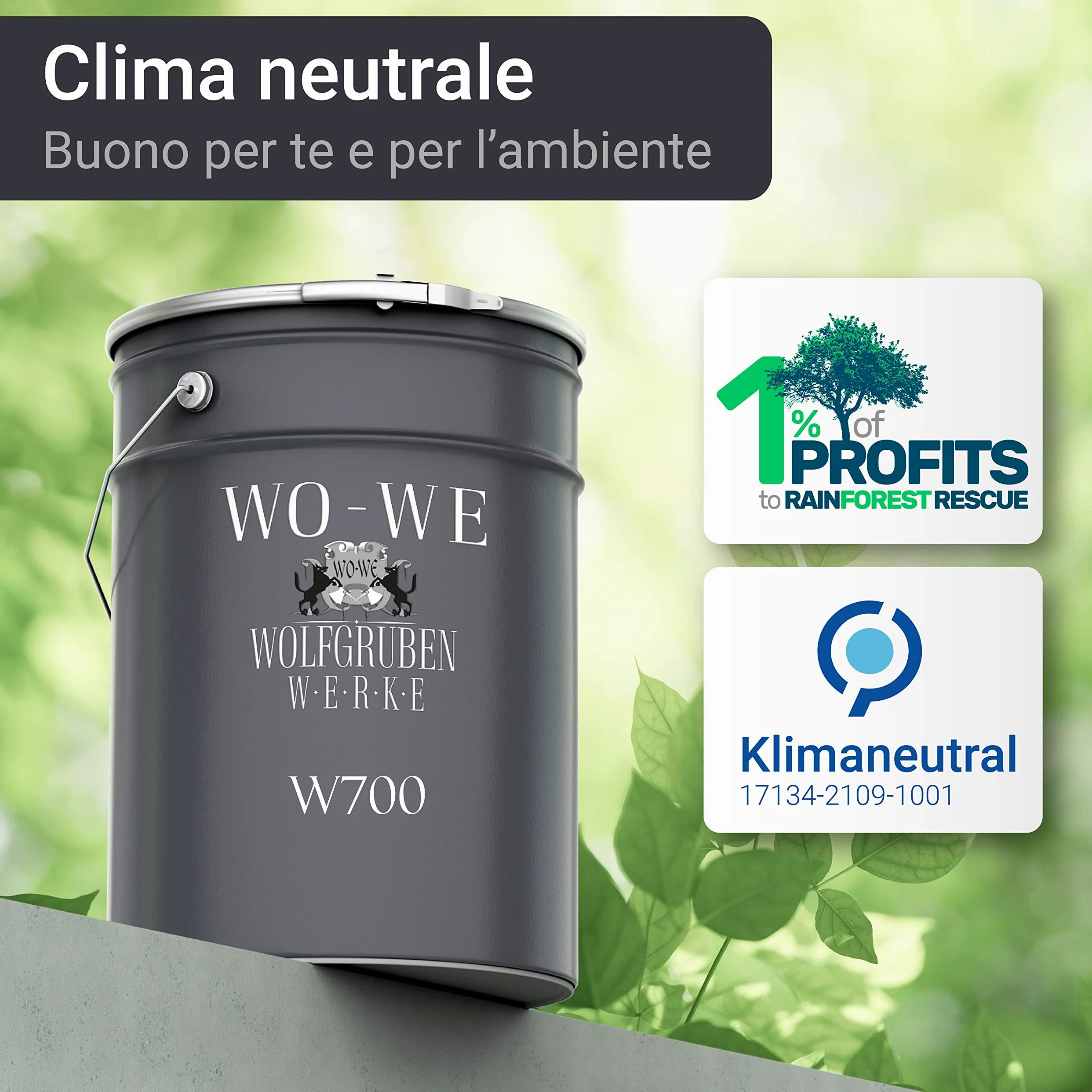 WO-WE Vernice per cemento W700 Pittura pavimenti Interni Grigio argento sim RAL 7001-10L