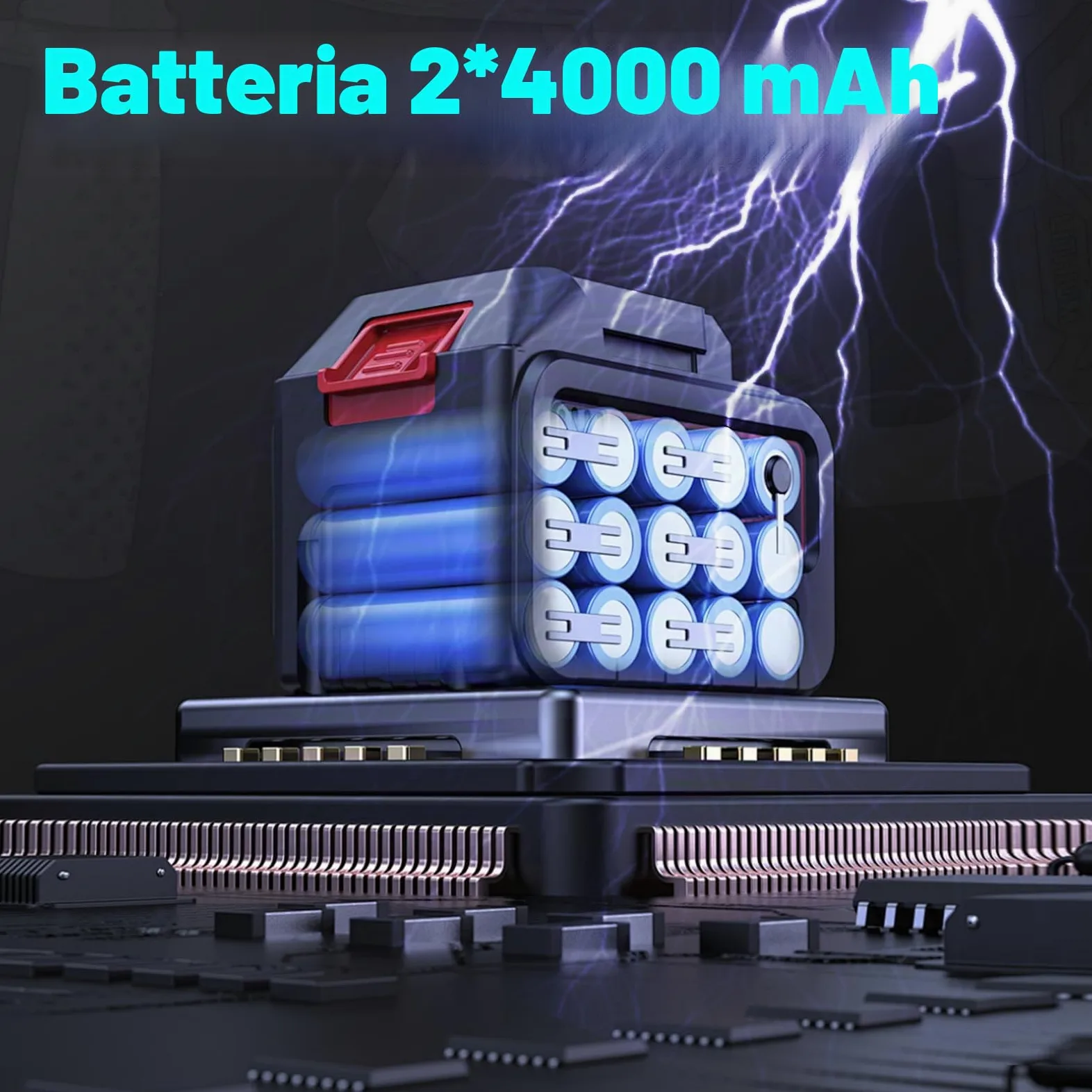 Martello Perforatore a Batteria 21V 4Ah*2 Batteria，Motor Sin Escobillas, Adatti per Cemento, Muratura, Pareti, Perforazione, Martellatura e Demolizione