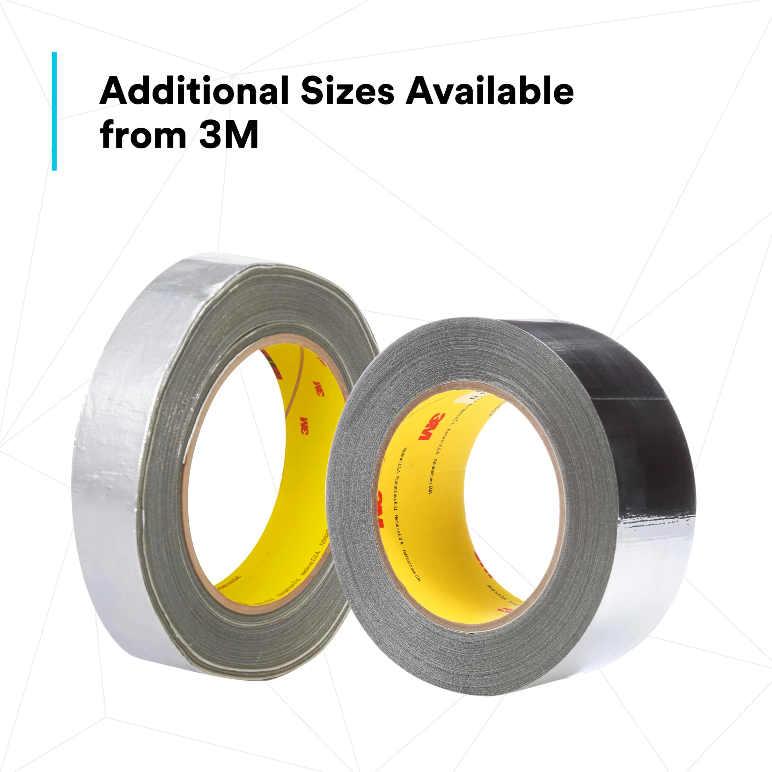 3M Nastro Adesivo Alluminio Tessuto di Vetro 363, 25.4 mm X 33 m, 0.2 mm, Argento, 36 Pezzi