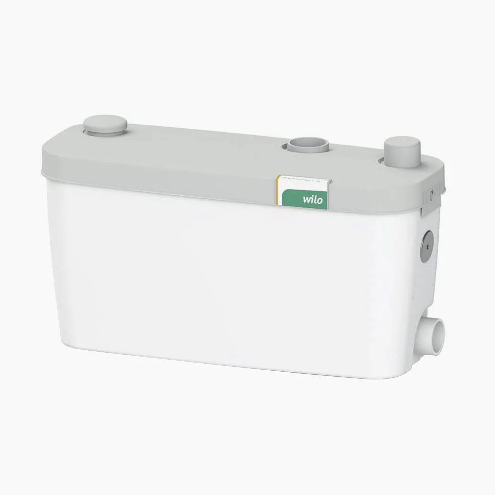Wilo -iDrainlift 3-37, sistema di sollevamento delle acque reflue compatto per acqua sporca senza feci per il drenaggio di docce, lavatrici, lavastoviglie e lavandino, 3 porte, 6100l/h, 0, 8 bar, 400
