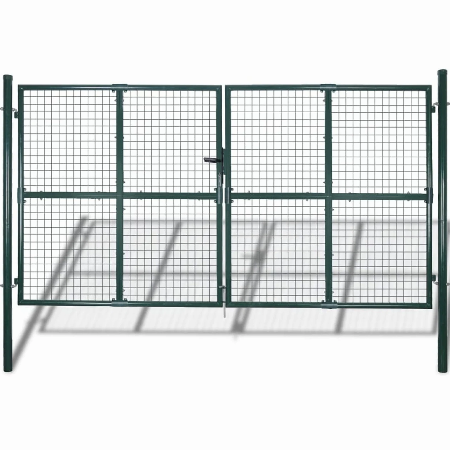 Gecheer Cancello,Doppio,da Giardino,Esterno,in Rete Acciaio Zincato,Verde Scuro,306x250 cm,Cancello Doppia Anta,Cancello da Giardino,Cancello Metallo,Cancello Acciaio,Cancello per Recinzione