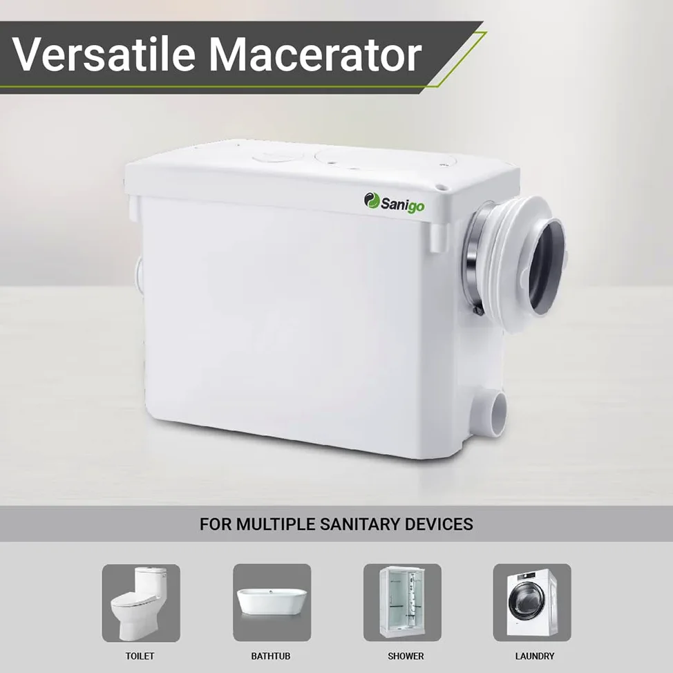 SANI-P420i Trituratore Sanitario per lo scarico delle acque reflue WC, Doccia, Lavabo, Lavatrice, Lavastoviglie