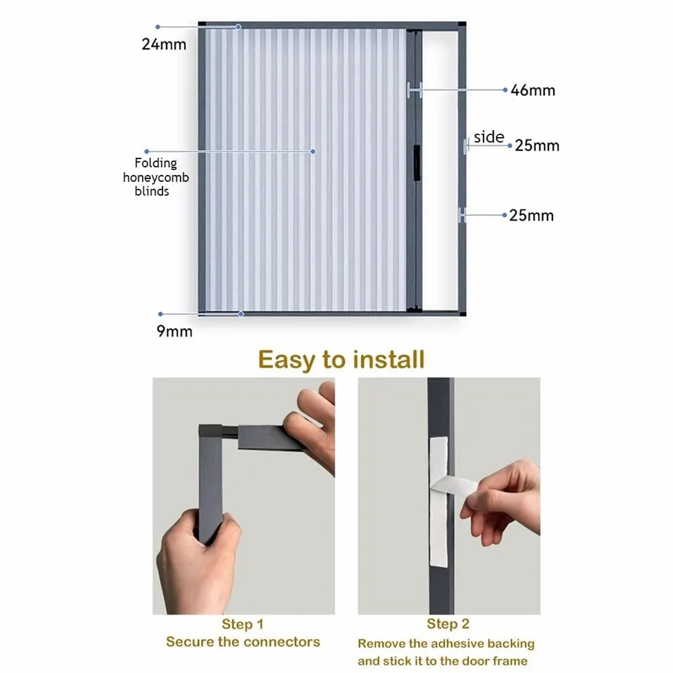 Finestre scorrevoli in Alluminio, Porte a Soffietto Pieghevoli, Divisorio per la Privacy(800x1200mm)