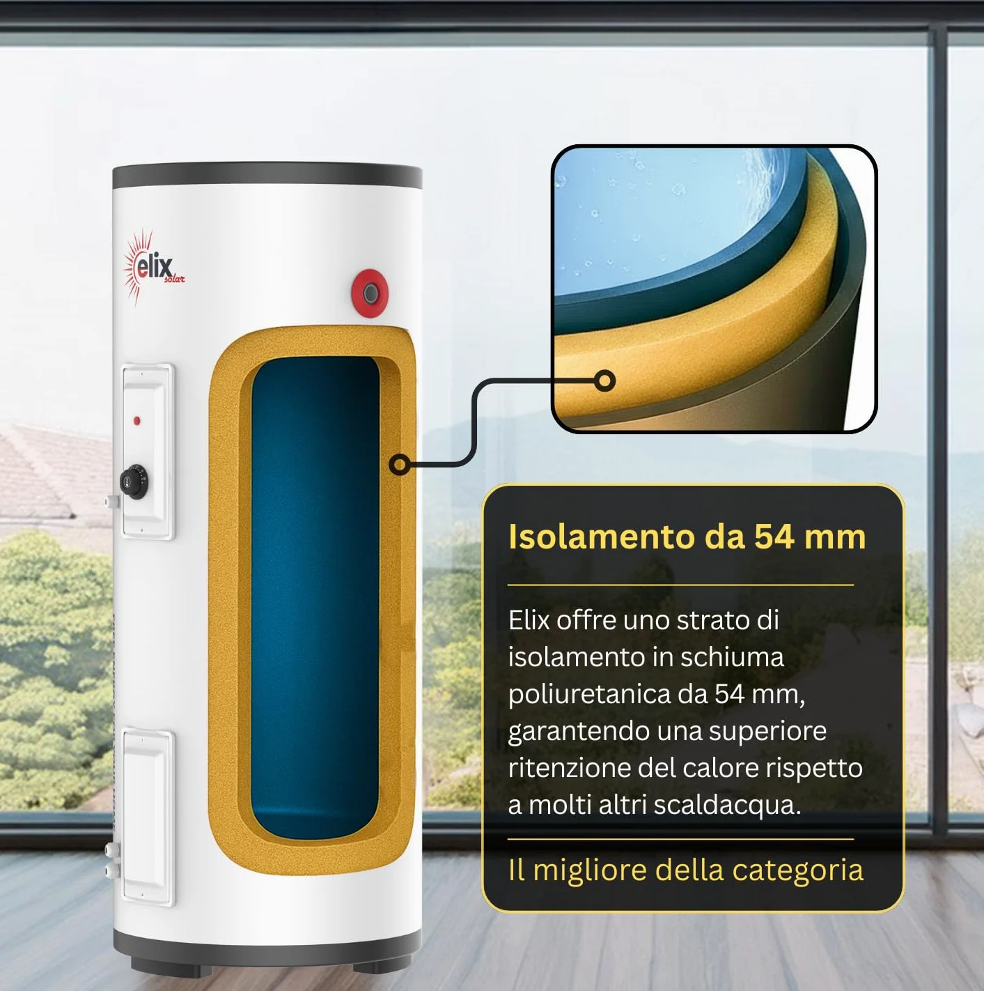 Scaldabagno Solare Fotovoltaico PV Elix 150/200 L | MPPT (con MPPT, 200L, DC 1500W)