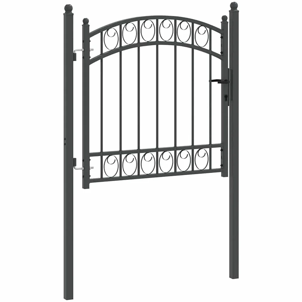 vidaXL Cancello per recinzione EMMEN 100 x 100 cm, Sicurezza per Giardino e Terrazza, Cancello in Acciaio Moderno, Barriera Resistente, Montaggio Facile