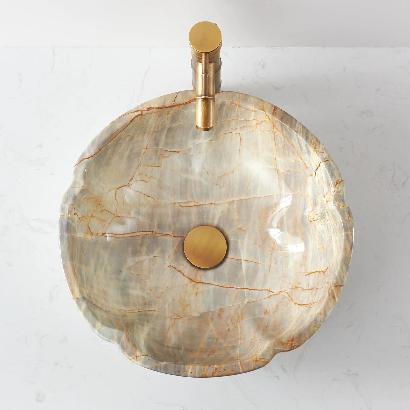 Lavabo da bagno in ceramica FCH7020 a forma di petale, 420 x 150 mm, fatto a mano, colore giada