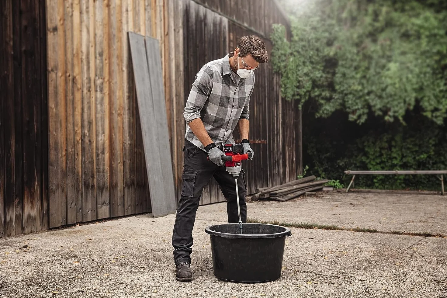 Einhell TE-MX 18 Li - Solo Miscelatore a batteria Power X-Change (18V,attacco M14, giri min. 0-620, inclusa frusta diam. 100mm, senza batteria e caricabatteria)