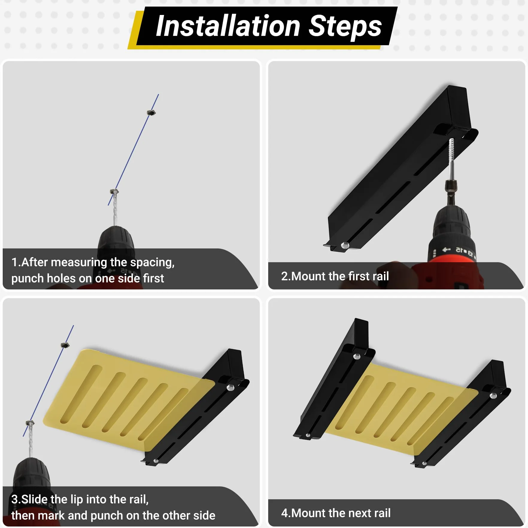 Rack portaoggetti da soffitto per garage a 5 contenitori, resistente, verniciato a polvere, per garage, capannoni, magazzini (6 pezzi, per 5 bidoni)