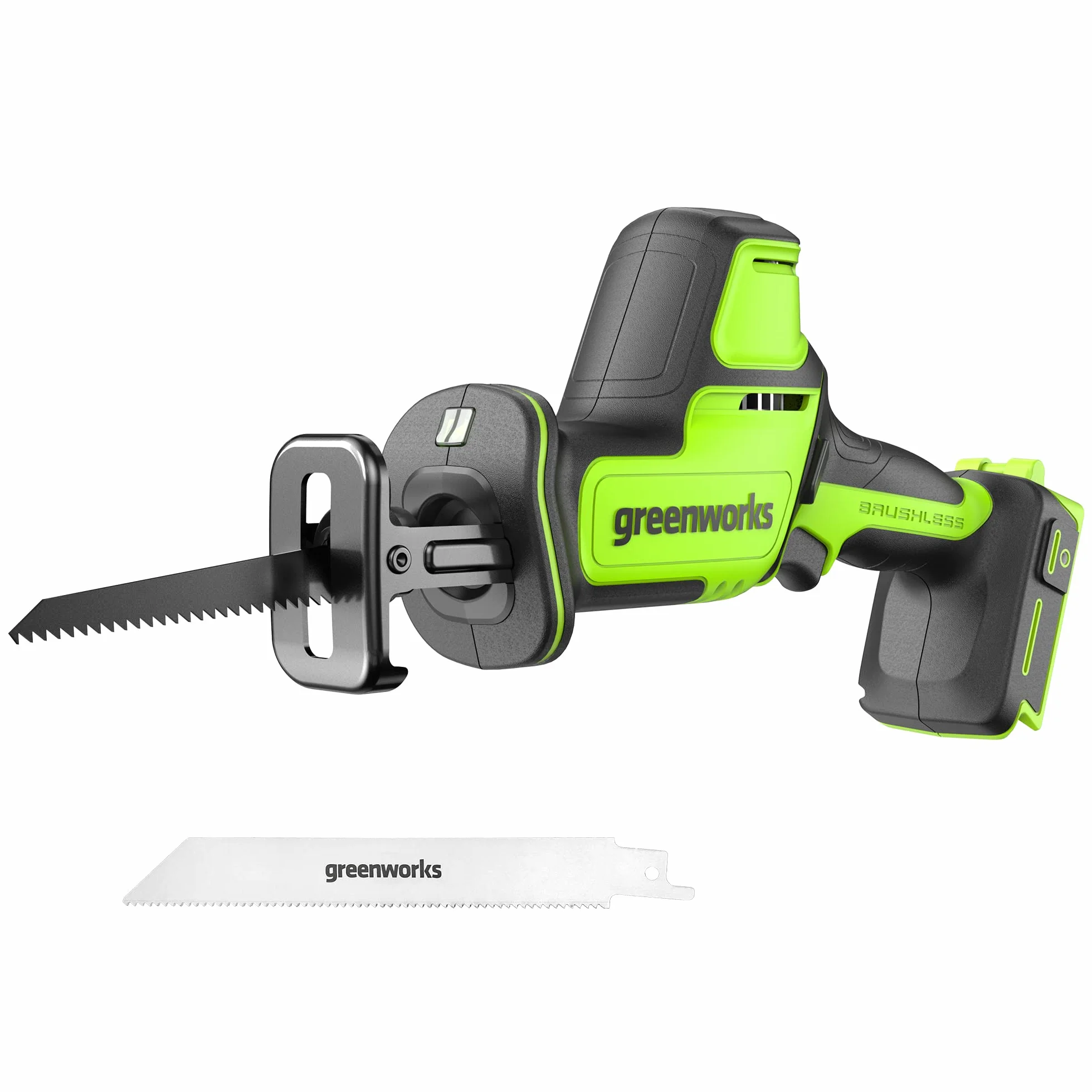 Greenworks 24V Brushless Compact One-Handed Reciprocating Saw (3,000 SPM), Cordless Powered Variable Speed Recip Saw, Battery Not Included