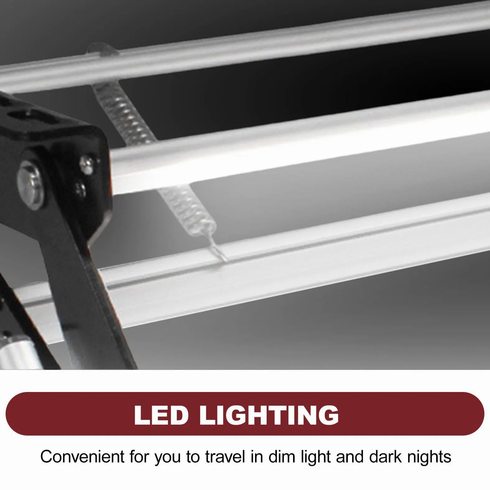 Gradino Elettrico Pieghevole per Camper con Luce a LED, Costruzione in Lega di Alluminio Resistente, Controllo dell'interruttore e Controllo della Porta, Scale Automatiche Pieghevoli per ro