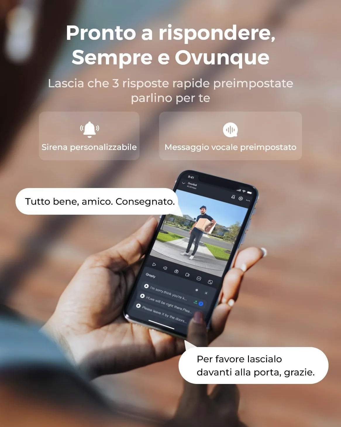 Reolink Doorbell Camera a batteria, Video Doorbell Camera di sicurezza 2K, Visuale 150°x150°, WiFi 2,4/5 GHz, a batteria o via cavo, Audio bidirezionale, Persone/Veicoli/Pacchi (Chime non incluso)