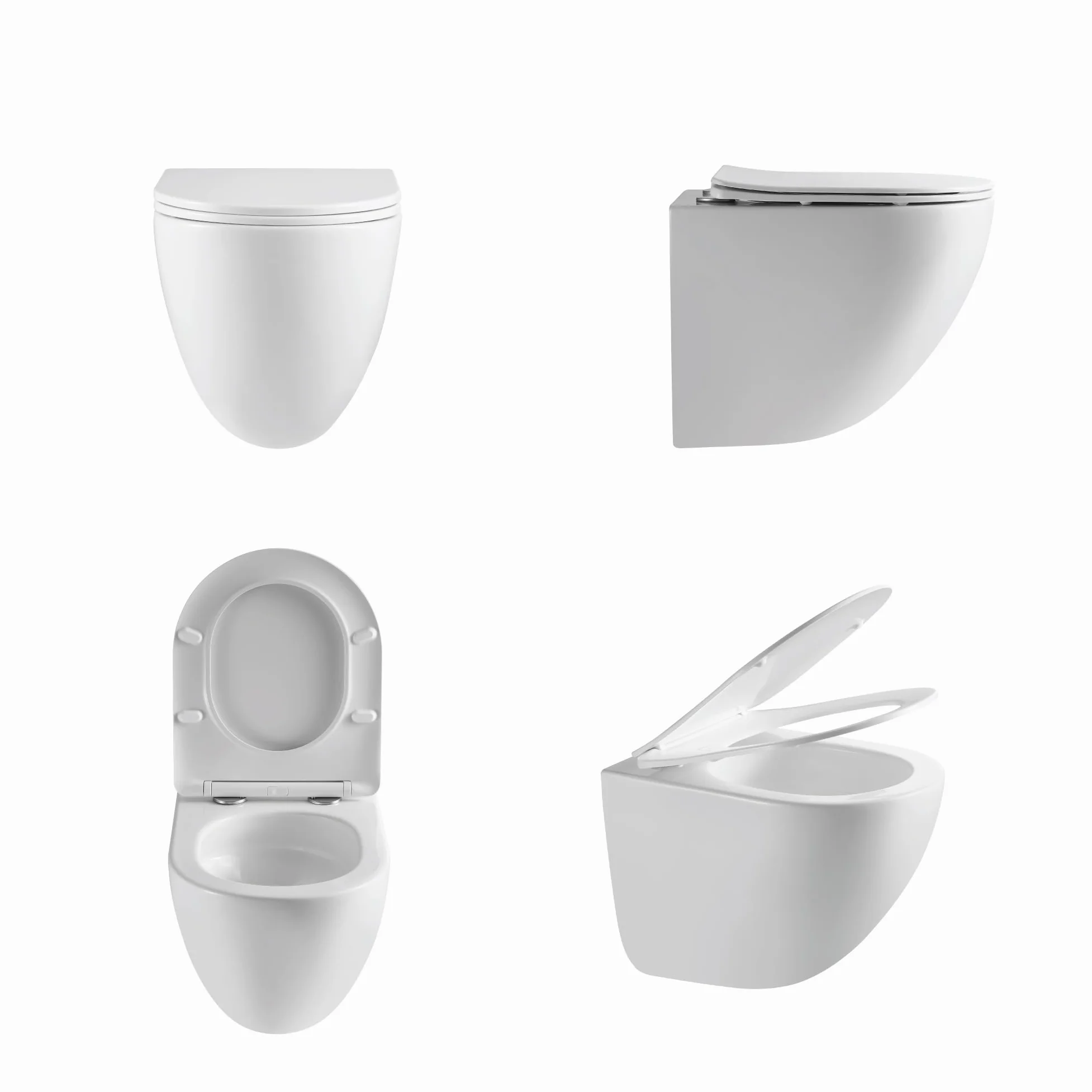HOGART WC Sospeso con Base Nascosta e Fissaggi Invisibili, Potente Sistema di Scarico Tornado Silenzioso ed Economico 3-4,5 L, Tazza in Ceramica Facile da Pulire, Sedile Soft-Close, Salvaspazio
