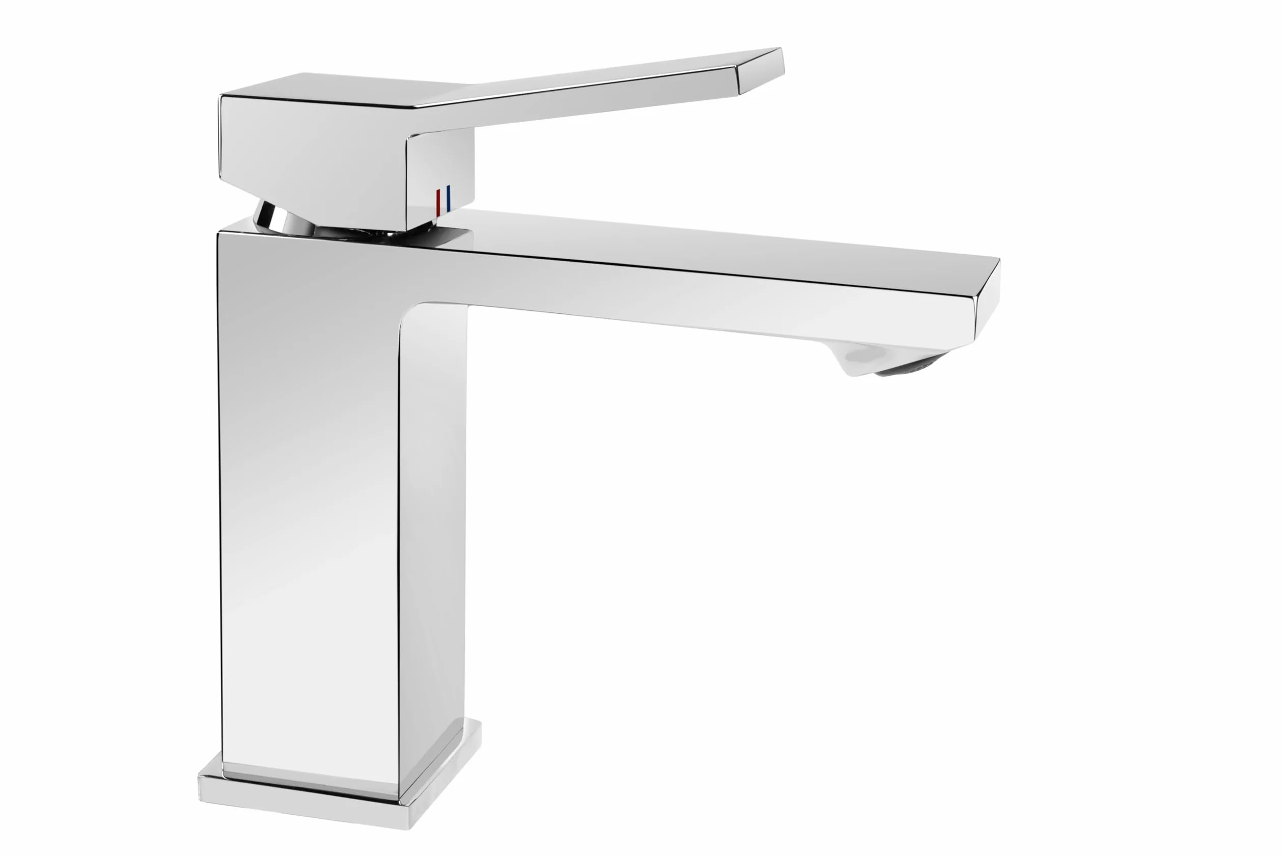 Marco Mammoliti | Miscelatore Monocomando Lavabo Biblos Cromo in Ottone, Altezza Bocca 109mm, Piletta Click Clack Inclusa, 16,3x15,9x5cm