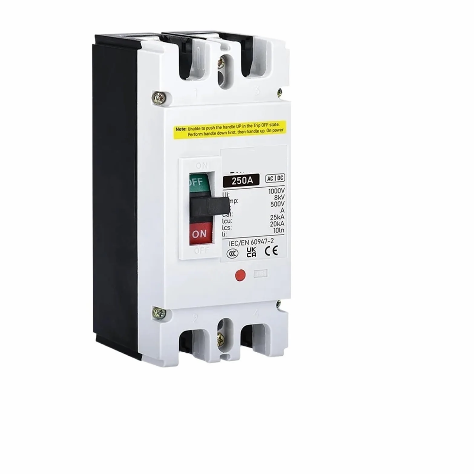 Molded Case Circuit Breaker 500V 25KA 100A/125A/160A/200A/250A For Battery System Circuit Breaker(250A)