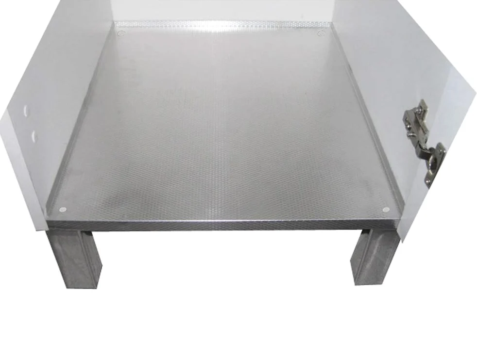 MaMa Store ATENALAV Mobile Lavatoio-Lavapanni Bianco in Metacrilato con ASSE in Legno e gocciolatoio in Alluminio, L.60 x P.50 X H. 86.5 cm
