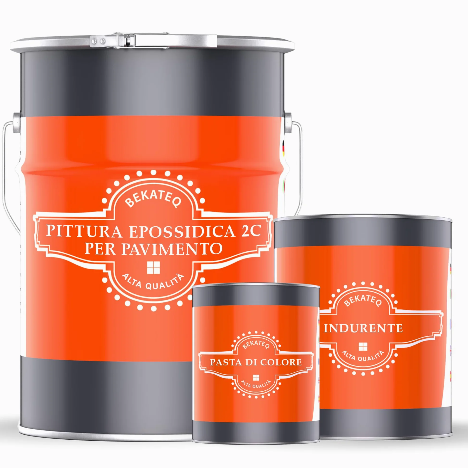 BEKATEQ 2C Resina epossidica 5kg Giallo sole I Pittura per pavimenti industriali, garage, officine I Vernice per calcestruzzo a basso odore, rivestimento per pavimenti interni e esterni BE-702
