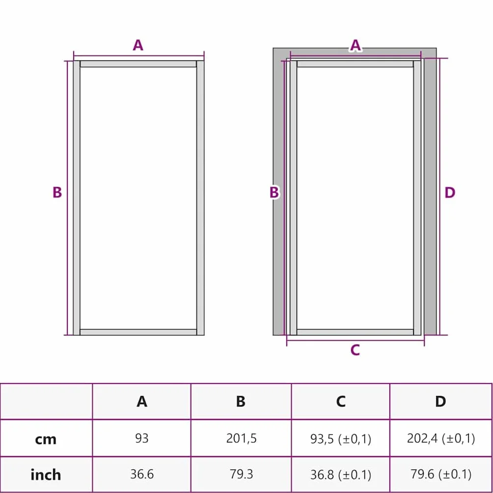 vidaXL Porta da Interno ESG Vetro e Alluminio 93x201,5 cm Nera