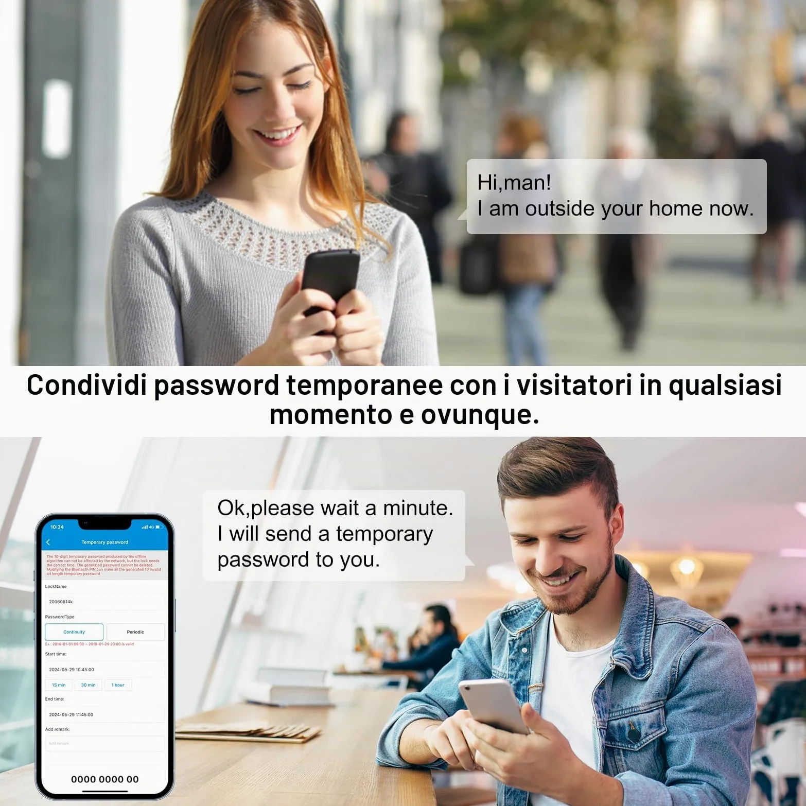 WE.LOCK PB Serratura Smart,serratura porta blindata con password e Bluetooth APP,serratura elettronica wifi,smart lock facile da installare