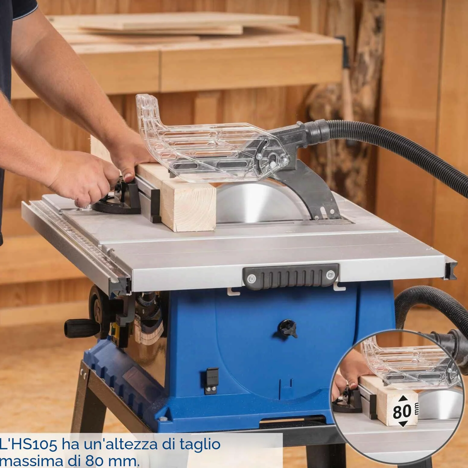Scheppach tavolo circolare sega Set di 255, 230 V, 2000 W con piano tavolo e struttura, HS105