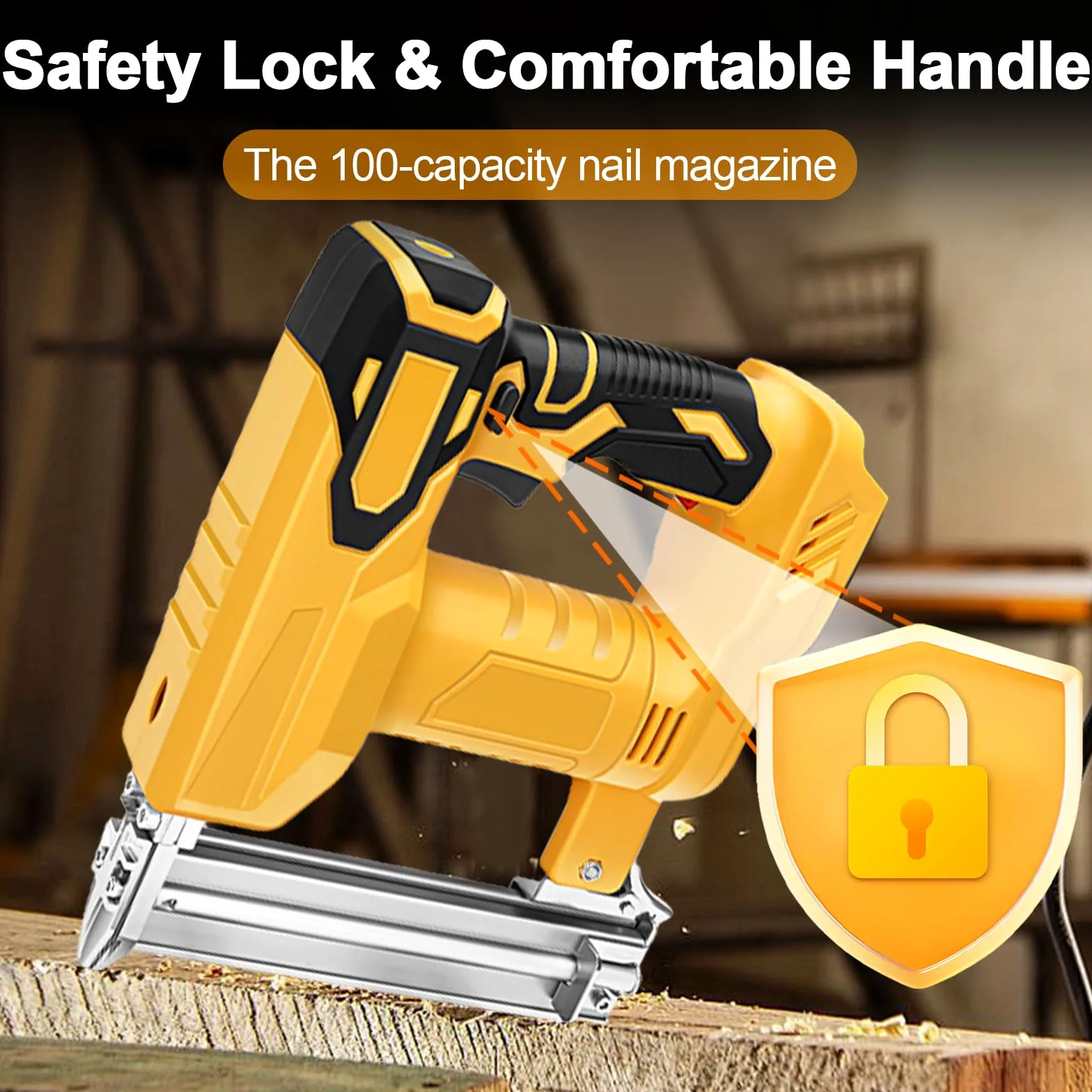 Pistola per unghie senza fili 2 in 1 per batteria DeWalt, chiodatrice elettrica da 18 GA con 1000 graffette per unghie, 2 modalità, 80 colpi/min, per falegnameria, tappezzeria