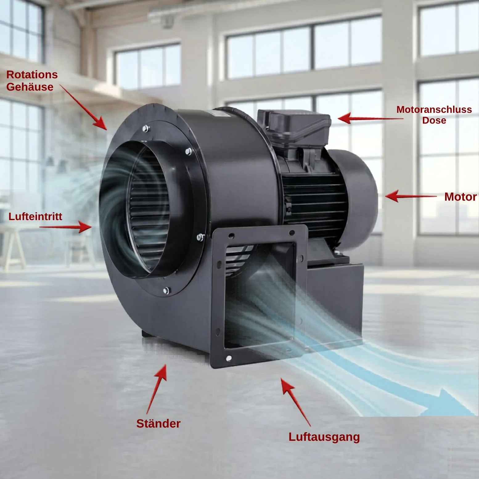 OBR 200 TURBO - Ventilatore radiale 230V, Radialgebläse, Radial Zentrifugalventilator, Radiallüfter, Zentrifugal Ventilator, Gebläse, Industrie Radiallüfter per aspirazione fumo o Gebläse Lüfter, 1800