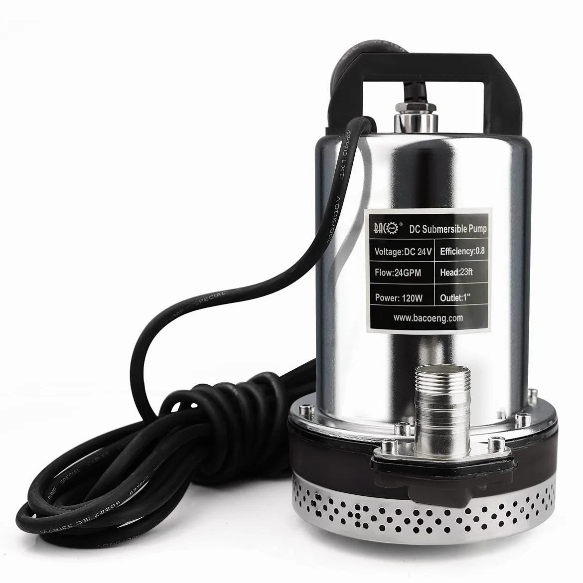 BACOENG Pompa Sommersa a Energia Solare, Pompa ad Immersione DC 24V